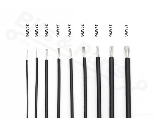 Siliconendraadset meeraderig 24AWG 0,2mm2 5 kleuren x 10m
